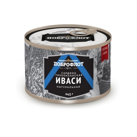 Доброфлот Сардина тихоокеанская Иваси натуральная 245 гр.